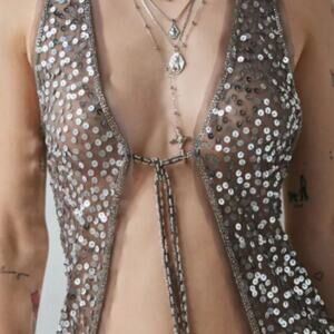 Kimchi blue sequin vest with